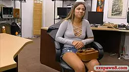 Small Tits Babe Pawns Twat and Gets Boned