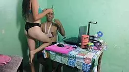Cock hungry stepdaughter picks up tricks from her perverted mother then they both get fucked