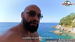 European man meets young Spanish Latina woman for rude outdoor sex