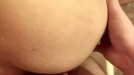 teen fingering pussy hard doggy sex and blowjob in the bathroom - pov