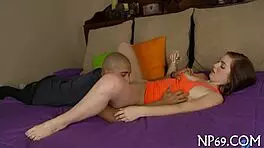 Electrifying male's knob gets sucked by tight teen