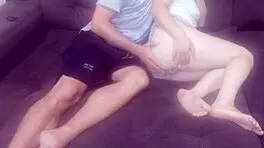 Stepbrother observes his stepsister’s masturbation and participates in the process to make love