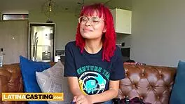 petite latina feels passion in casting blowjob