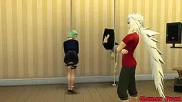 bulma and number 17 fuck jiraiya in hard anal trio