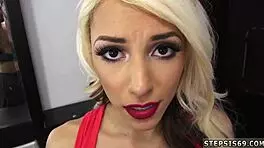 Hairy Italian Teen 18+ Masturbates While Suspended Step Sis Blows