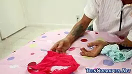 Fucked teen creampied in hardcore pussy pounding