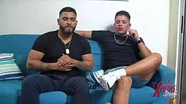 Two Guys Sodomize Petite Redhead Venezuelan In Her Living Room