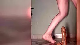 I sent stepdad a vid of me squirting with huge toy