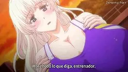 young busty athletic hentai character in action