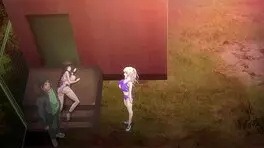 young busty athletic hentai character in action