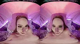 Perverted young hairy 18-year-old uses Virtual Reality masturbation with sexual toys