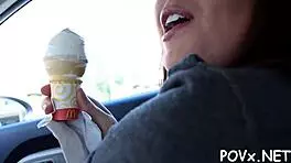 seductive girlfriend mixes cock-riding and oral pleasure