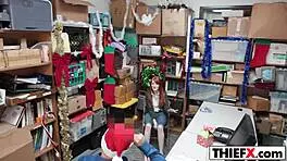 Octopussy is a 5’4” XXIII-year-old natural redhead Krystal Orchid who not only steals from her workplace but also performs hardcore sex on camera