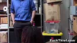 Ebony teen caught with five finger discount