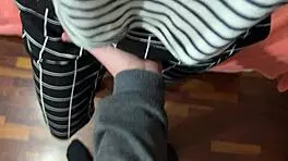 Man, rubbing my stepsister’s teen 18+ pussy with my horny cock… best handjob and cumshot ever!