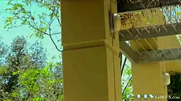 a brunette teen masturbates with vibrator rookie