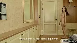 Impressive Sweetie Masturbates Tight Vulva Until She Is Cumming