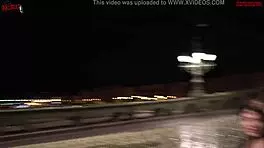 risky lesbian sex on the bridge?