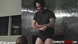 brunette teen sex bot sucks fetish dude's cock with facial 😈