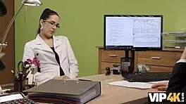 vip4k agent approves credit of brunette nympho for hot sex action