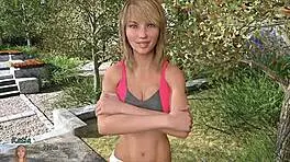 sexy blonde katia john stares at big boobs