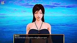 Teen Plays Game With Big Ass