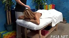 Erotic Massage With Oiled Teen Blowjob
