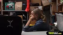 Blonde Shoplifter Roughly Punished And Fucked By Mall Officer In Office