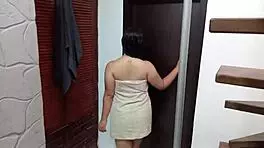 Water service stops, horny brother-in-law helps but we fuck on terrace