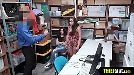 Geeky shoplifter and friend got fucked hard 😏