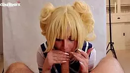 Cute Ririnx in POV Sex Scene with Blowjob, Swallow, and Cosplay as Toga Himiko