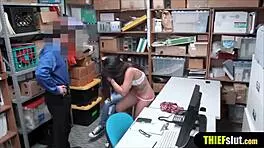 Geeky shoplifter and friend got fucked hard 😏