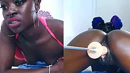 ebony cam girl squirts solo with toys