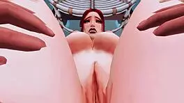 Adult mermaid cosplay with deep throat and anal play in pov anime video