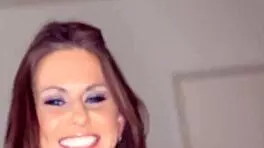 Teen girl flaunts wet pussy.