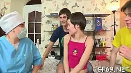 Teen gets to bonk two sexy young ladies in amateur video