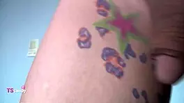 shemale milf chats with cameraman