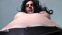 shemale milf chats with cameraman