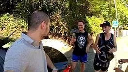 katty west picked up for outdoor anal dp fuck