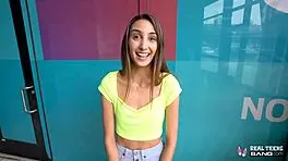 Natalia Nix, a hot nude teen with great curves, has sex in an interview session video