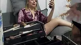 Lins preparing to record a scene for hot video