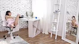 slim babe spices up boring lesson