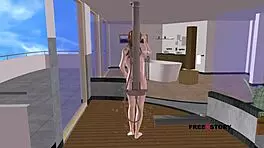 want to see cute teen nude shower in 3d cartoon?