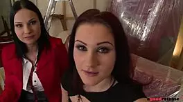 Abbie Cat and Carla Mai do deepthroat blowjobs, anal sex, and lick shaved pussies