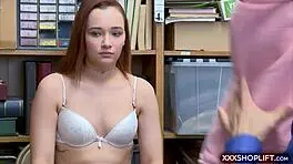 Teen sex blonde got caught stealing and punished with a rough screw when she was only 18 years of age