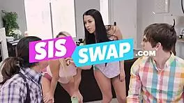 Black stripper with a nice ass has sex on the bare with large natural tits, sucking dick, then sharing shag and titfuck