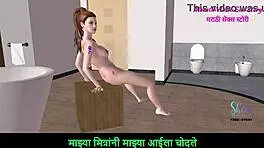 Marathi audio story of animated 3d girl with banana