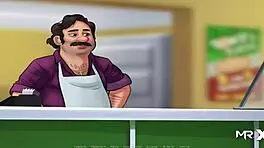 Summertime saga babe reveals her tits.