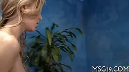 Babe gets oiled vaginal massage