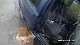 Perky Blonde Amateur Gets Paid For Outdoor Public Blowjob In POV.